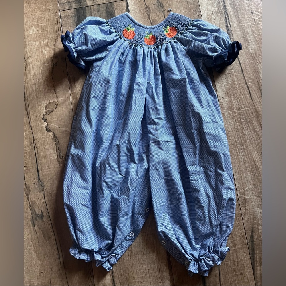 Southern Sunshine Blue Gingham Long Bubble